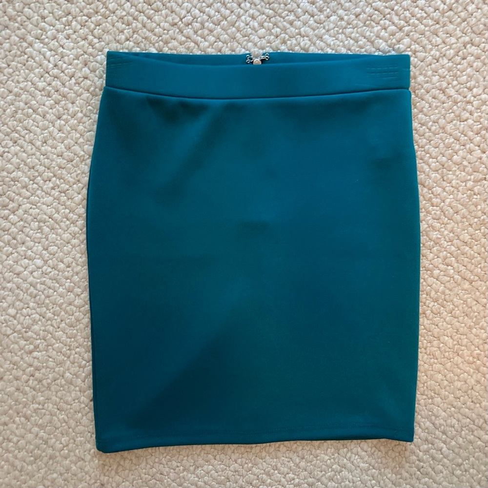 Forever 21 Dark Teal/Green Bodycon Mini Skirt, Size S